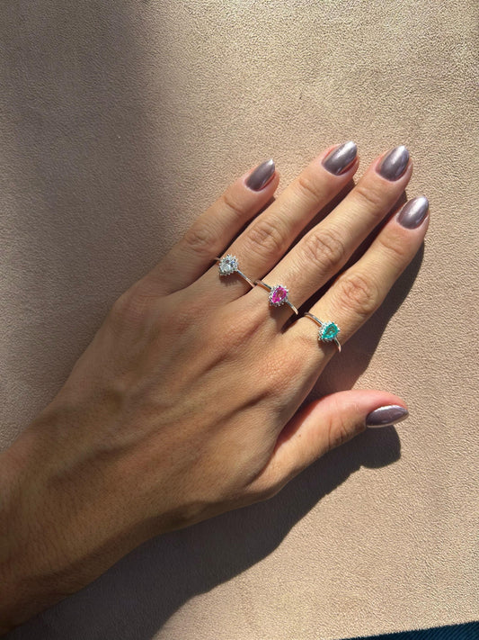 Aneis em prata 925- ponto de luz