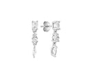 Brinco pendante zircônias prata 925