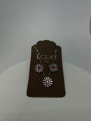 Conjunto Flor joia - Ródio Branco