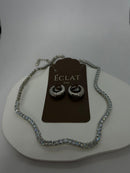 Conjunto Riviera e Argola Ródio Branco