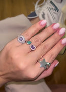 Anel Prata Dedinho Celebrating Lavanda