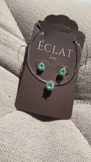 Brinco pontinho de luz gota turmalina