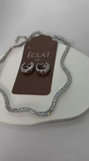 Conjunto Riviera e Argola Ródio Branco